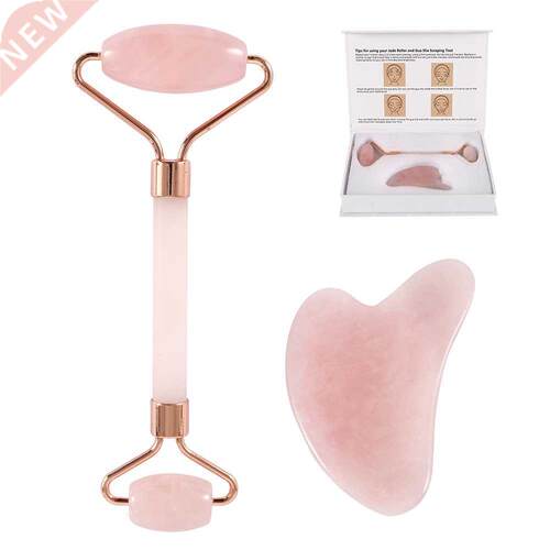 Roller Slimming Face Massager Rose Quartz Lifting Tool Natu