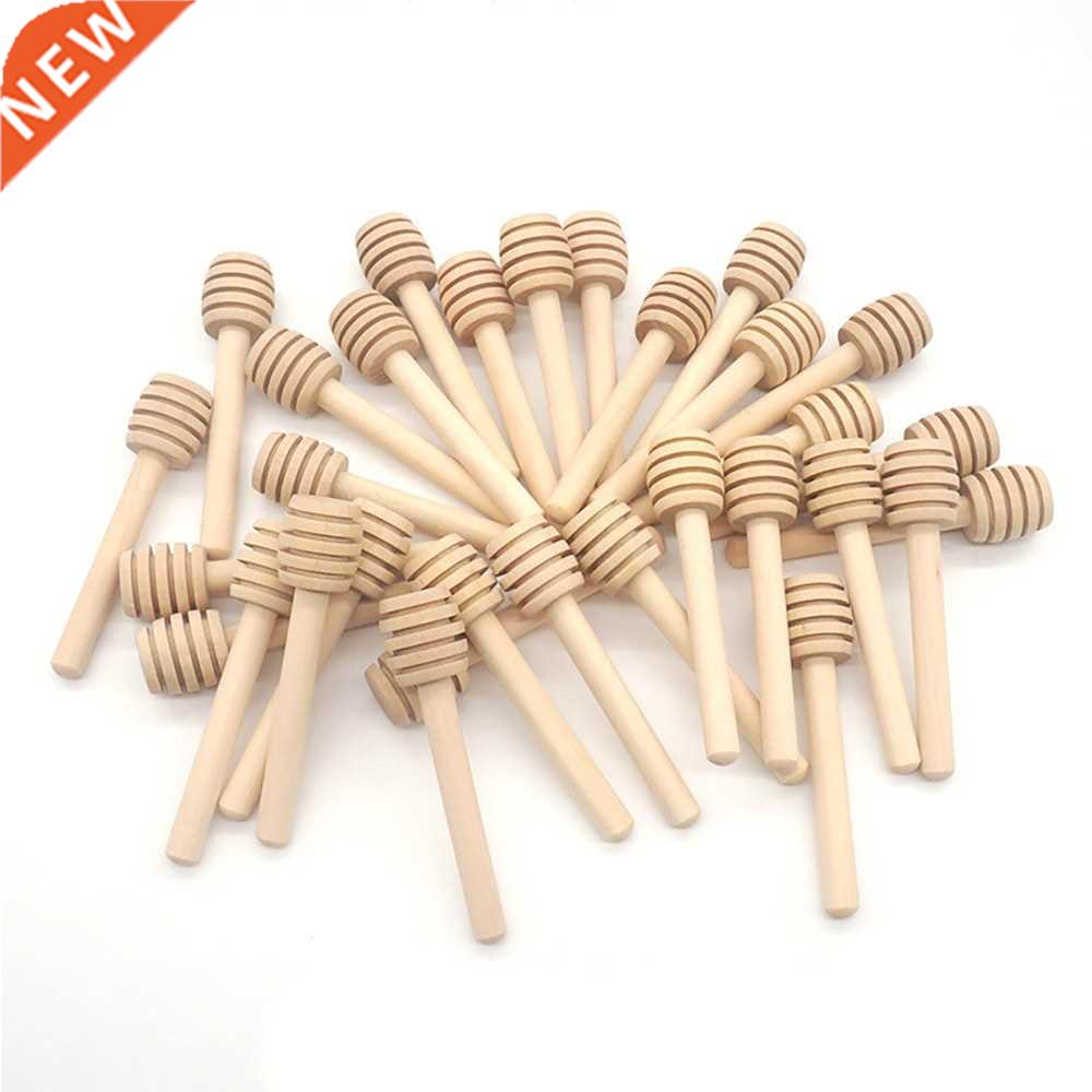 100Pcs 8cm Long Handle Wood Honey Stir Bar Practical Honey M