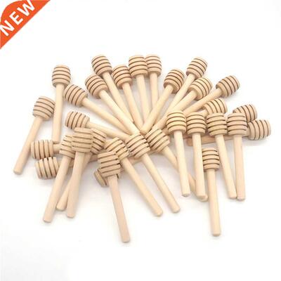 100Pcs 8cm Long Handle Wood Honey Stir Bar Practical Honey M