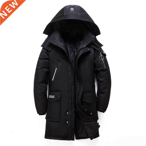 2020 Wnter New Men's Long Whte Duck Down Jacket Fashon Ho