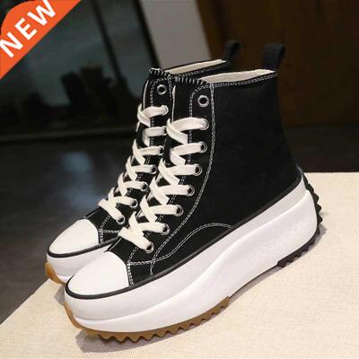 Boots female autumn hot new fashion denim nd lace-up flat ca