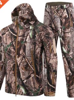 Military Camouflage Hiking Jackets Set Outdoor Waterproof Th