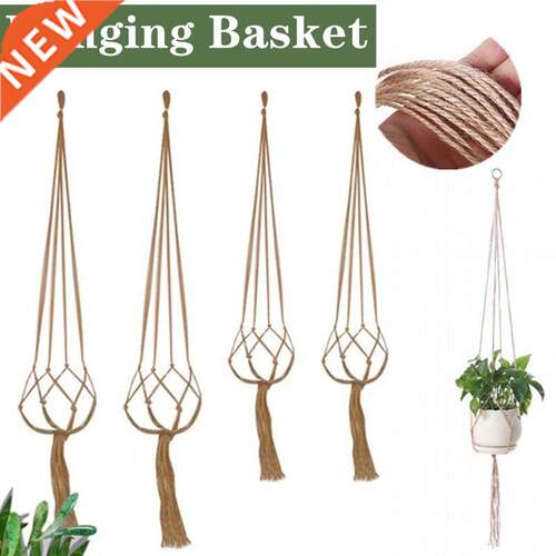 Hanging Basket Rope Plant Hanger Handmade Macrame Baskets