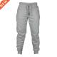 Color Drawstring Pants Jogger Swe Warm Solid Thick Men Plush