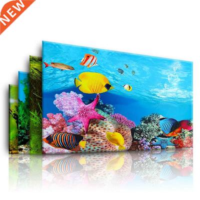 Aquarium Landscape Sticker Poster Fish Tank D Background St
