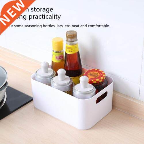 Plastic Storage Bins, Small Pantry Organizer Bins with Handl