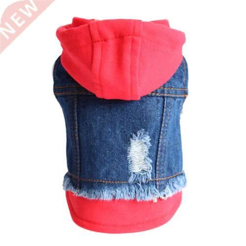 Cat Dog Blue Jean Jacket Denim Coat Small Puppy Hoodie Vest
