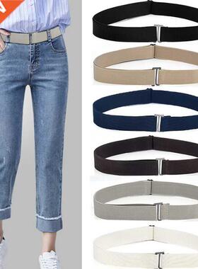 New Women Invisible Belt Buckle Plastic Comfortable Elastic