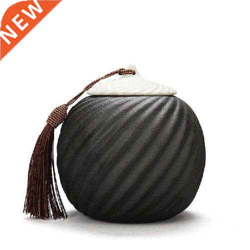 Chinese tea cans ceramics sealed tanks black crude pottery