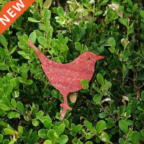 Rusty Metal Bird Silhouettes Garden Fence Decor Woodpecker