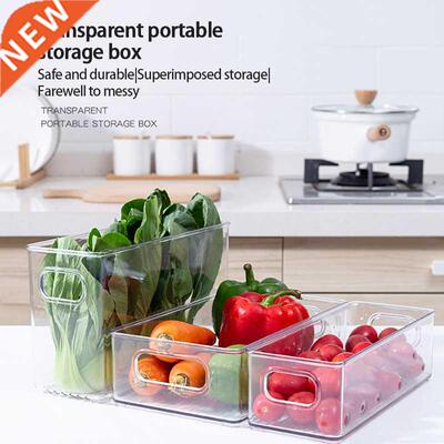 Refrigerator Organizer Bins 2pcs Stackable Clear Plastic