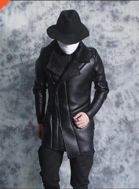 S-xl Autumn And Winter Men New Locomotive Punk Long Leather