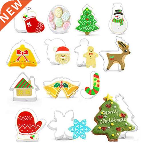 14 Pcs Christmas Cookie Cutters Set Snowman Christmas Tree C