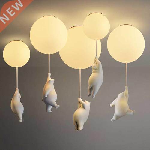 Bedroom pendant light cartoon bear children's room lamp boy
