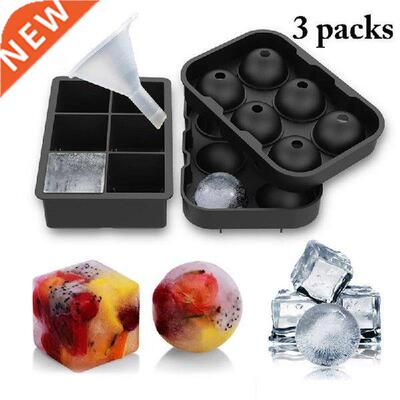 2pcs Ice Cube Square Round Shape 6 Cavity Ice Tray Ice Cube