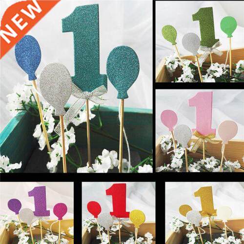 Gold Pink Glitter Numbers Personalized Cake Topper Kit Numbe
