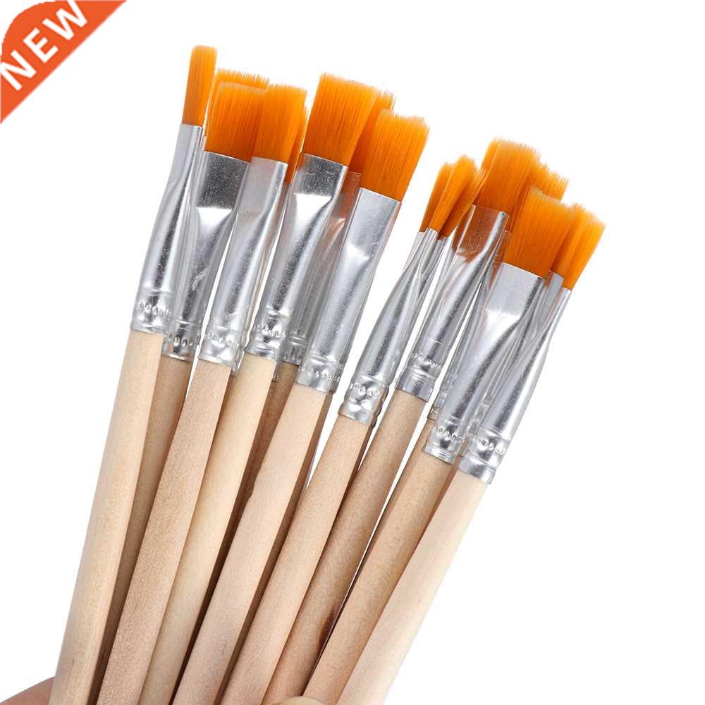 10Pcs/set  flat/tip Nylon Hair Wooden Handle Hook Line Pe