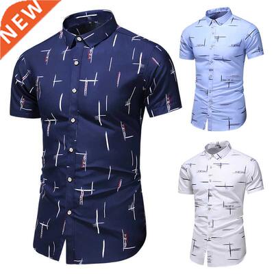 Men Summer Plus Sze Prnted casual Short sleeve shrts male
