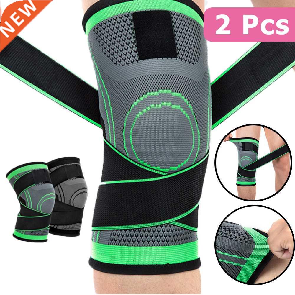 2 PCS Elastic Knee Pads Brace with Bandage Joints Arthritis