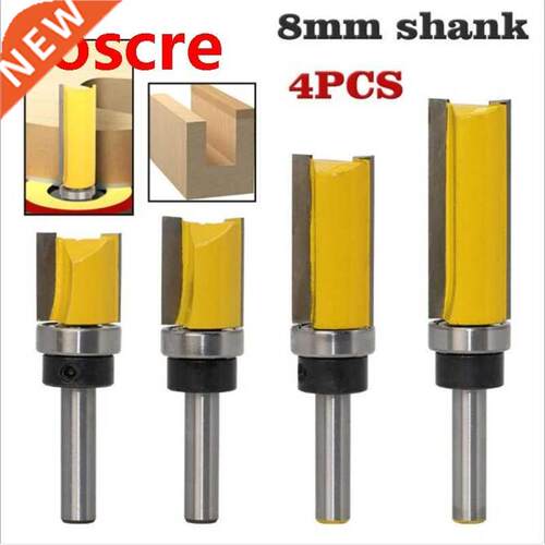 4Pcs 8mm Flush Trim Pattern Router Bit Shank Panel Top Botto