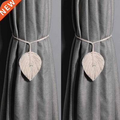 4 Pack Leaf Macrame Curtain Tiebacks Shaped Braided Curtain