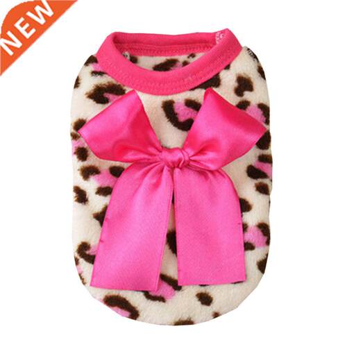 Fleece Dog Clothes with Bow Tie Winter Warm Puppy Pet Dog