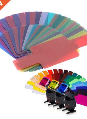 20 Color Photographic Color Gel Filter Cards Set Flash Speed