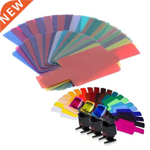 20 Color Photographic Color Gel Filter Cards Set Flash Speed