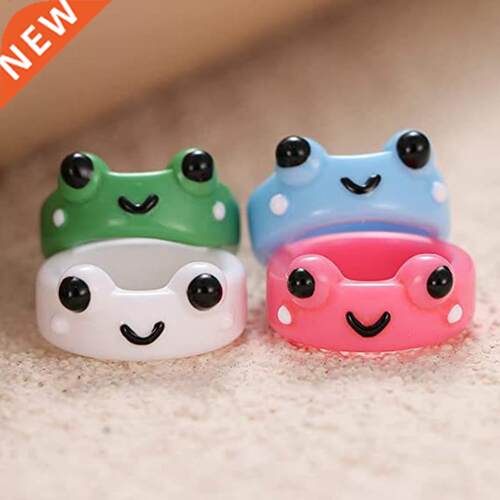 New Cartoon Frog Rings for Men Fashion Cute Frog Resin Women