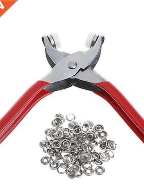 100pcs 9.5mm Metal Sewing Prong Rings Buttons Press Studs