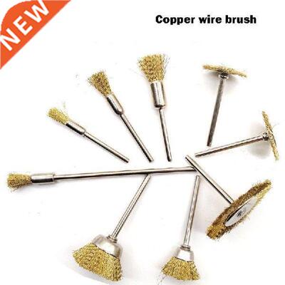 2Pcs Mini Copper Wire Brush Nail Drill Bit Brush Cleaning
