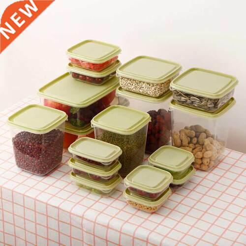 17PCS/SET PLASTIC FOOD STORAGE BOX SEALED CRISPER FRESH BOX