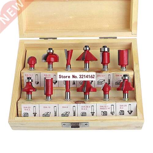 12 Pcs 1/4 Inch Shank Tungsten Caride Router it Milling Cu