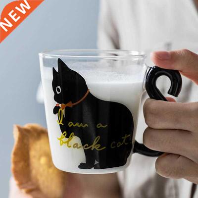 Coffee Milk Tea Glass Water Cup Cartoon Creative Cute Cat Mu