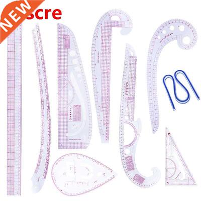 9pcs Sewing Tailor Straight French Curve Rulers Drawing Lin