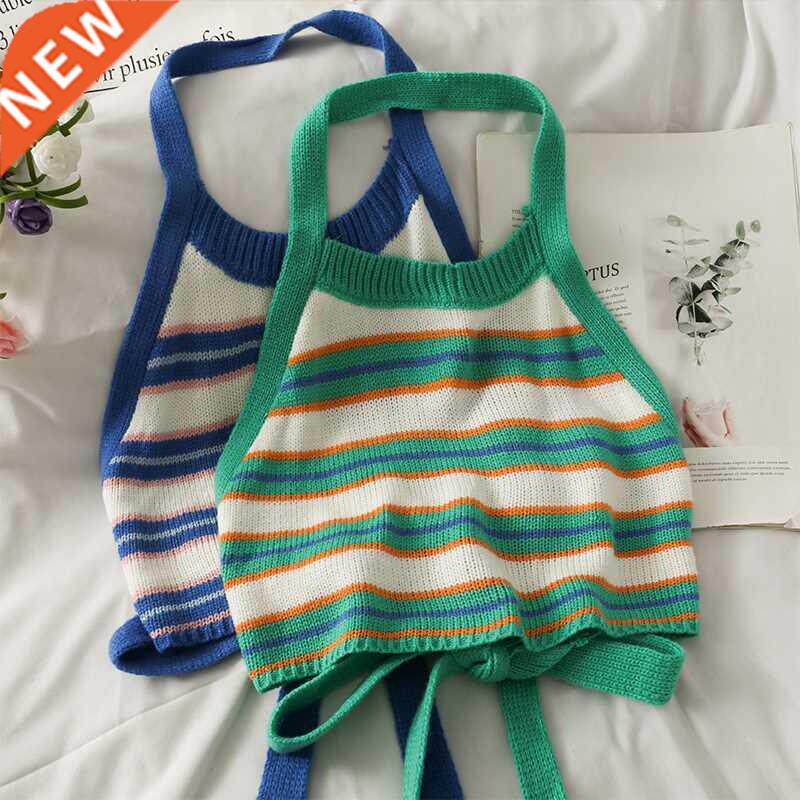 Sexy halter knitted crop off shoulder bow tie tank top slee使用感如何?