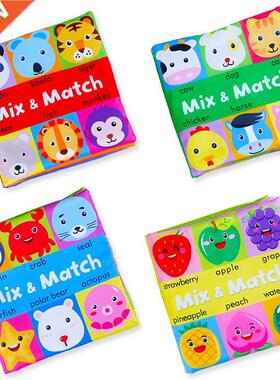 Cloth Book Cartoon Animal Face Matching Torn Baby Stereo Clo