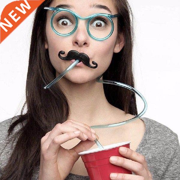 Funny Soft Straw Glasses Plastic Drinking Straws Unique