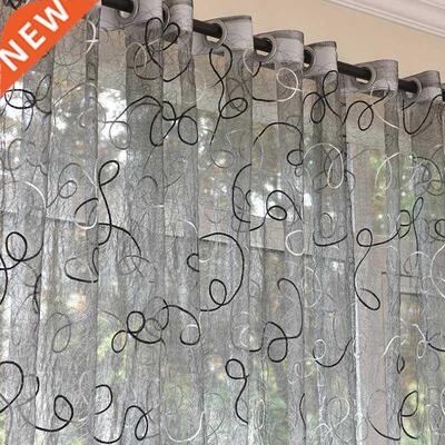 Modern Bird Nest Embroidered Tulle Curtains for Living roo