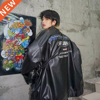 Motorcycle Leather Men's Flight Suit Jacket 2022 New Spring