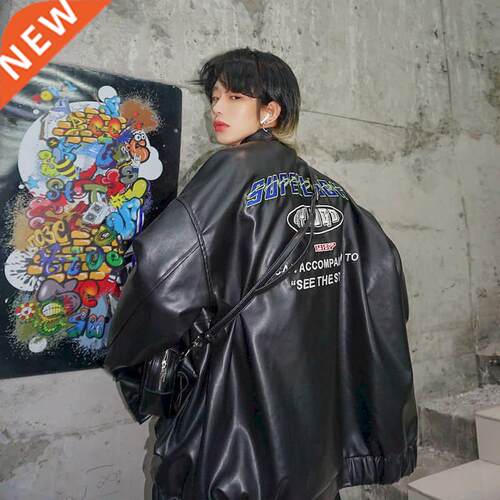Motorcycle Leather Men's Flight Suit Jacket 2022 New Spring