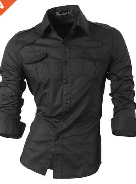 jeansian Spring Autumn Features Shirts Men Casual Jeans Shir