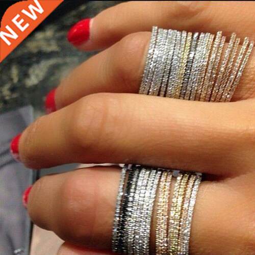 Sterling Silver 925 thin line micro pve cz eternity 3 color