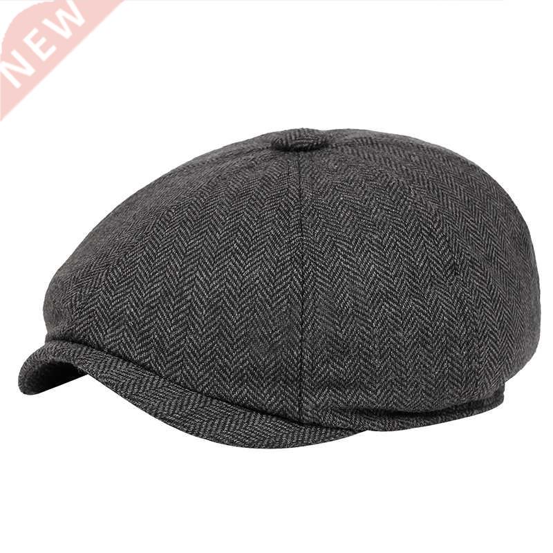 Men beret vintage Herringbone Gatsby Tweed hat Newsboy Beret