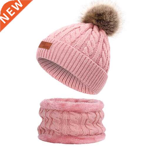 New Baby Hat Scarf Set Autumn And Winter Knitted Children's