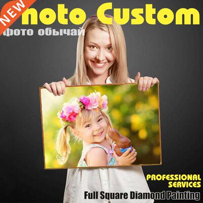 HUACAN Photo Custom Diamond Painting Cross Stitch Full Squar