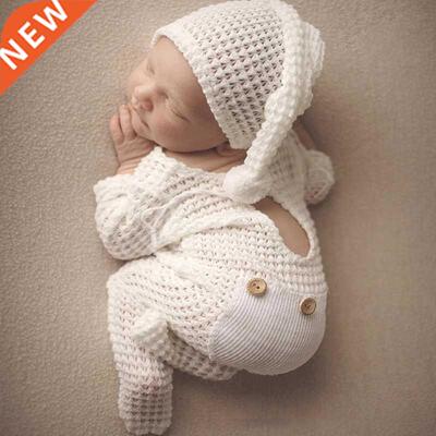 2 Pcs Newborn Photography Props Crochet Outfit Baby Romper H