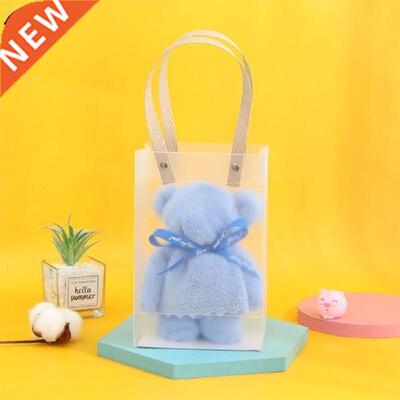 35x75cm Coral Velvet Fleece Bear Hand Towel Absorbent Face