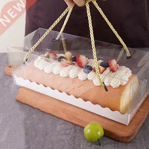 10pcs Transparent Cake ox With Handle Cupcake Swiss Clear