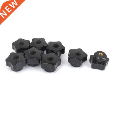 M6x32mm Screw On Type Grip Star Clamping Knob Black 8pcs